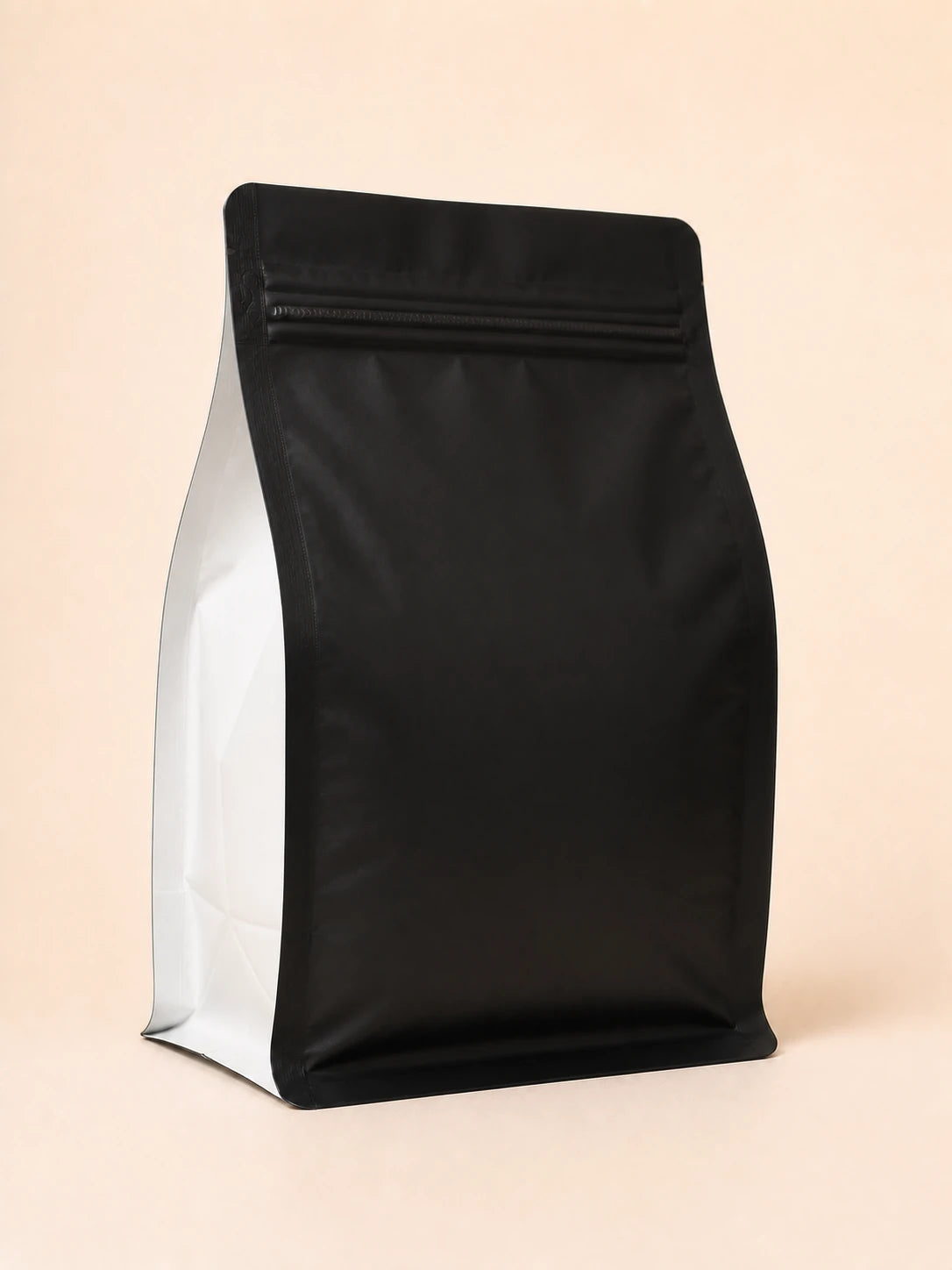 Rear view of the Elite Roasters light roast coffee bag with white side gusset 